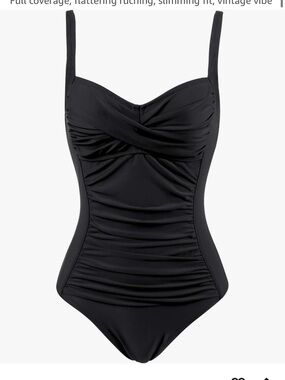 Sleek Black Ruched One-Piece Swimsuit
